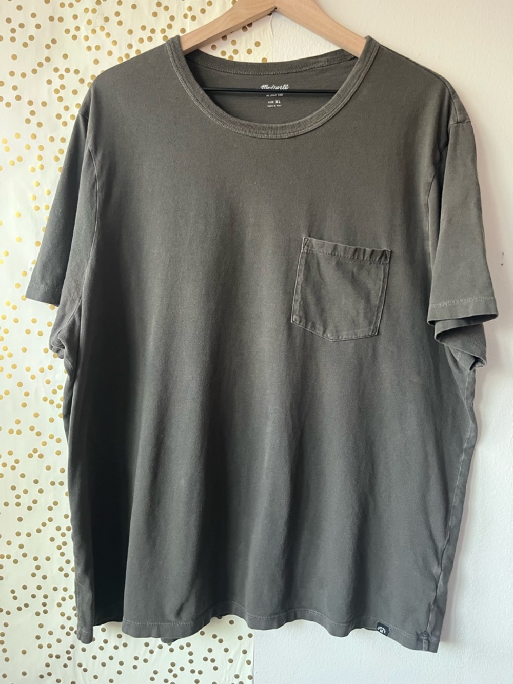 Madewell Men's Olive Green Pocket Tee - Short Sleeve Crew